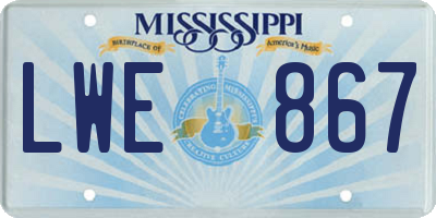 MS license plate LWE867