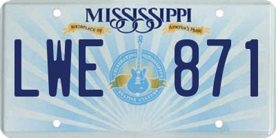 MS license plate LWE871