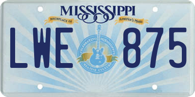 MS license plate LWE875