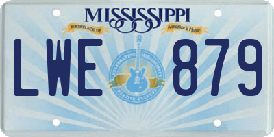 MS license plate LWE879