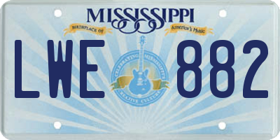 MS license plate LWE882
