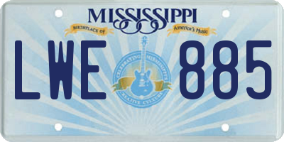 MS license plate LWE885