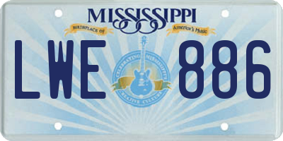 MS license plate LWE886