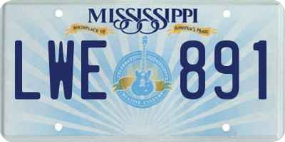 MS license plate LWE891