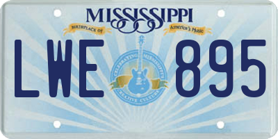 MS license plate LWE895
