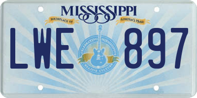 MS license plate LWE897