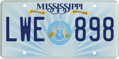 MS license plate LWE898