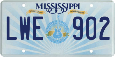 MS license plate LWE902
