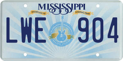 MS license plate LWE904