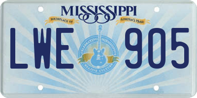 MS license plate LWE905