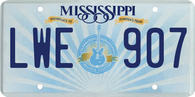 MS license plate LWE907