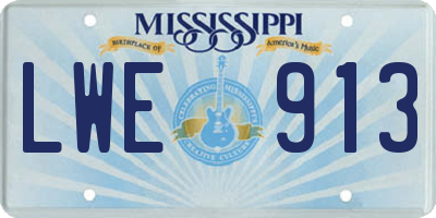 MS license plate LWE913