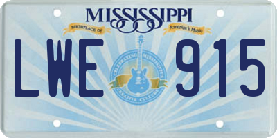 MS license plate LWE915