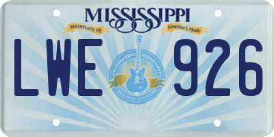 MS license plate LWE926