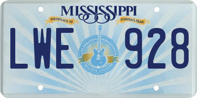 MS license plate LWE928