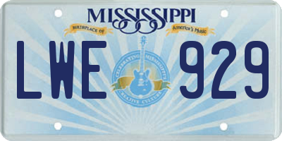 MS license plate LWE929