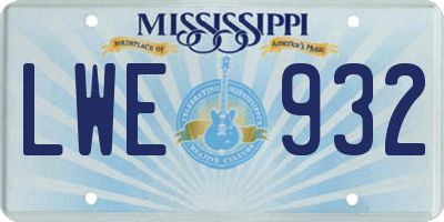 MS license plate LWE932