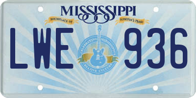 MS license plate LWE936