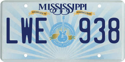 MS license plate LWE938