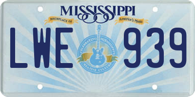 MS license plate LWE939