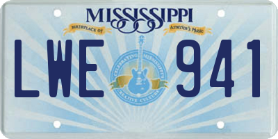 MS license plate LWE941