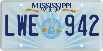 MS license plate LWE942