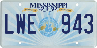 MS license plate LWE943
