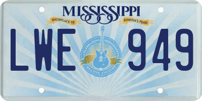 MS license plate LWE949