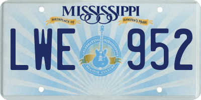 MS license plate LWE952