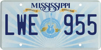 MS license plate LWE955