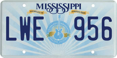 MS license plate LWE956