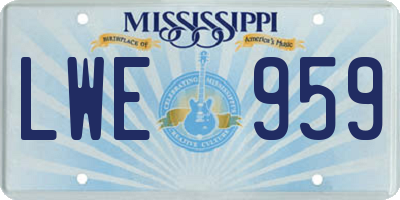 MS license plate LWE959