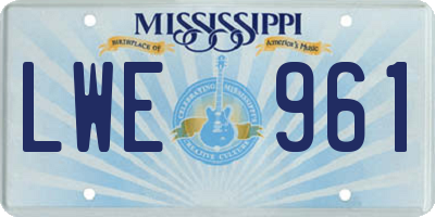 MS license plate LWE961