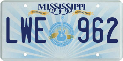 MS license plate LWE962