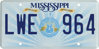 MS license plate LWE964