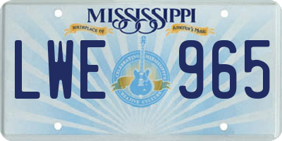 MS license plate LWE965
