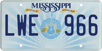 MS license plate LWE966