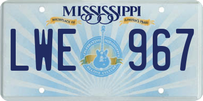 MS license plate LWE967