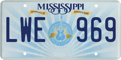 MS license plate LWE969