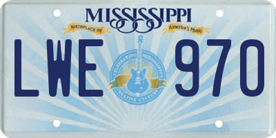 MS license plate LWE970