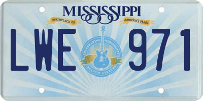 MS license plate LWE971