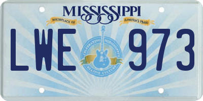 MS license plate LWE973