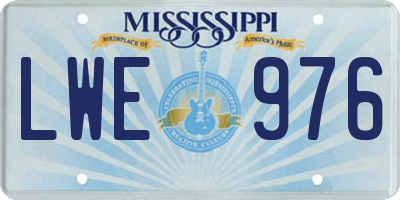 MS license plate LWE976
