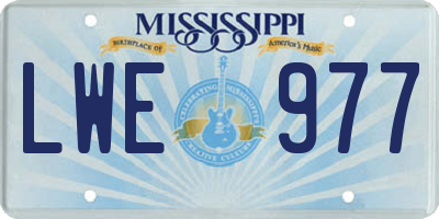 MS license plate LWE977