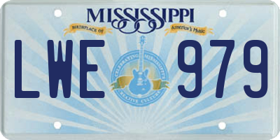 MS license plate LWE979