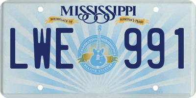 MS license plate LWE991