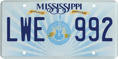 MS license plate LWE992