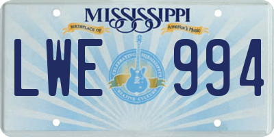 MS license plate LWE994