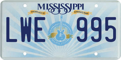 MS license plate LWE995