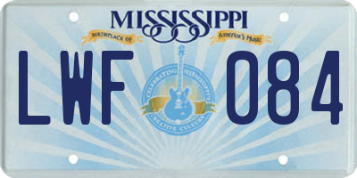 MS license plate LWF084